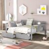 Full Size Daybed With 2 Drawers, Slat Support - Gray - Image 7