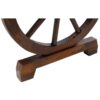 Rustic Country 2 Person Wooden Wagon Wheel Bench With Slatted Seat And Backrest - Brown - Image 14