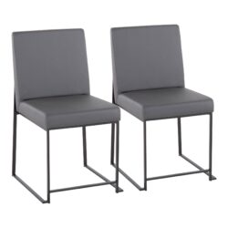 Fuji - Contemporary High Back Dining Chair (Set of 2) - Black / Gray