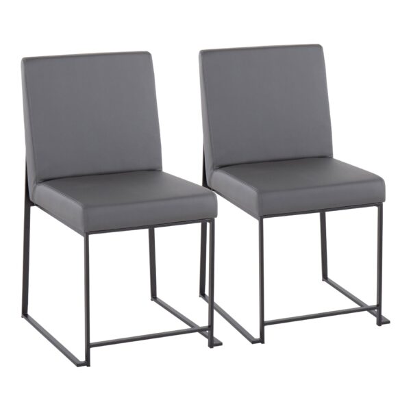 Fuji - Contemporary High Back Dining Chair (Set of 2) - Black / Gray