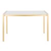 Fuji - Modern / Glam Dining Table - Gold / White Marble Top - Image 4