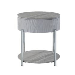Yukino - High Gloss End Table - Gray