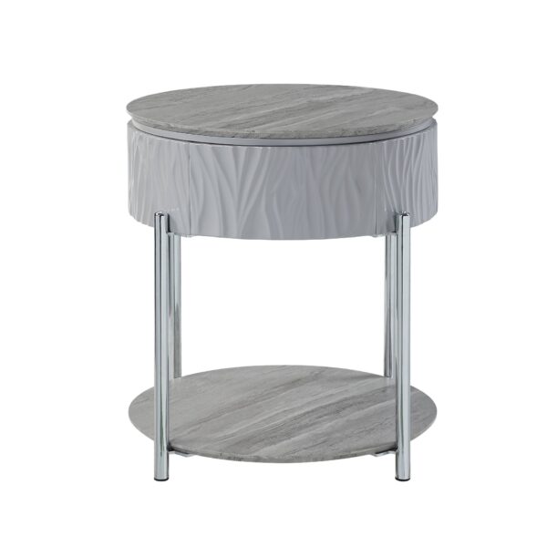 Yukino - High Gloss End Table - Gray