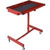 Adjustable Tear Down Work Table With Drawer For Garages, Repair Shops, And Diy, Portable, (4) 2.5" Swivel Casters, 220 Pound Capacity, Rubber Corners, Heavy Duty Steel - Red - Image 5