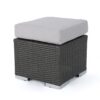 Santa Rosa - Outdoor Lounge Ottoman Rattan Waterproof Fabric - Gray / Silver - Image 7