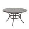 All-Weather And Durable 52" Round Cast Aluminum Round Dining Table With Umbrella Hole - Gray - Image 2