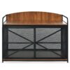Heavy Duty Large Dog Crate Furniture For Large Medium Dog, Farmhouse Wooden Dog Kennel Indoor End Table, Decorative Pet House For Large Dogs - Brown - Image 8