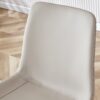 Chic Dining Chair With Black Metal Legs And Curved Widened Cushion Design (Set of 6) - Light Gray - Image 6