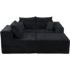 Modular L Shaped Sectional Sofa, Convertible Couch With Chaise Corduroy - Black - Image 16