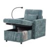 Multifunctional Chenille Recliner With Storage And Phone Bracket For Small Spaces - Lake Blue - Image 13