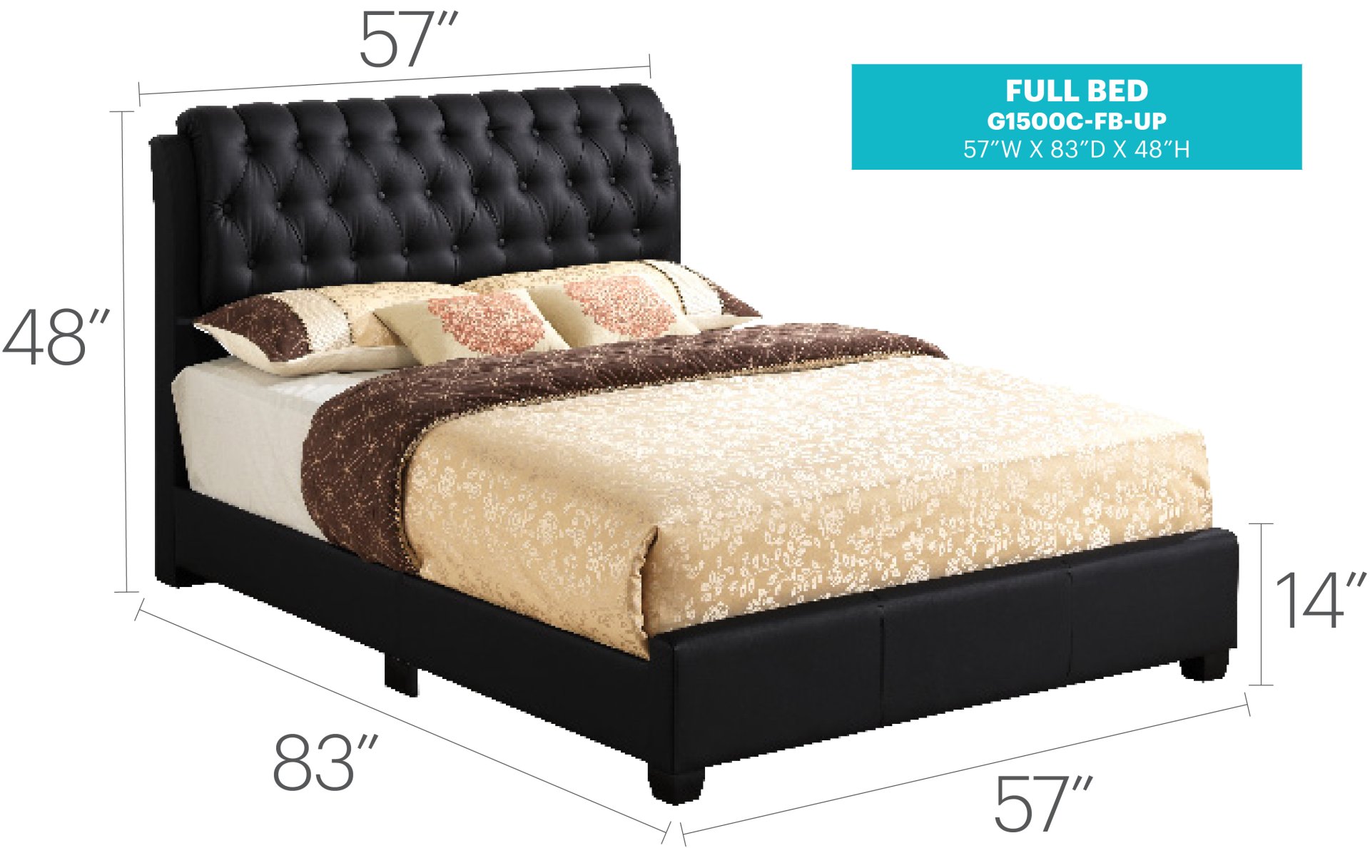 Marilla - Full Bed - Black - Image 2