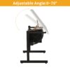 Adjustable Drafting Drawing Table With Stool And 3 Drawers - White / Black - Image 6