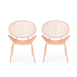 Elba - Modern Chair (Set of 2) With Mesh Seating - Orange