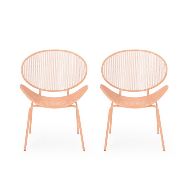 Elba - Modern Chair (Set of 2) With Mesh Seating - Orange