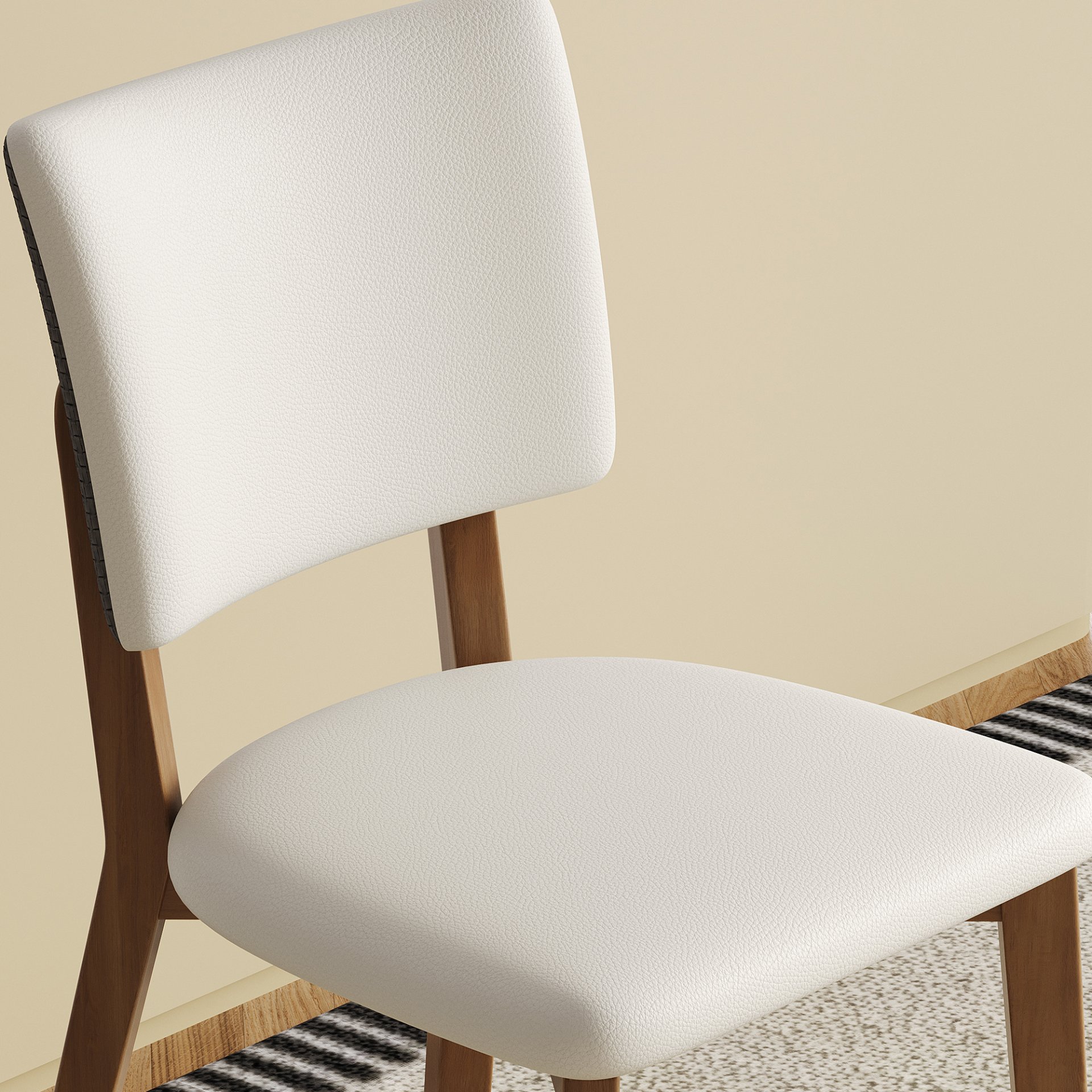 Dining Chair (Set of 2) - White / Deep Walnut - Image 7