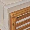 Outdoor Club Chair, Acacia Wood Patio Chair With Fabric Cushion For Backyard, Poolside - Teak / Beige - Image 9