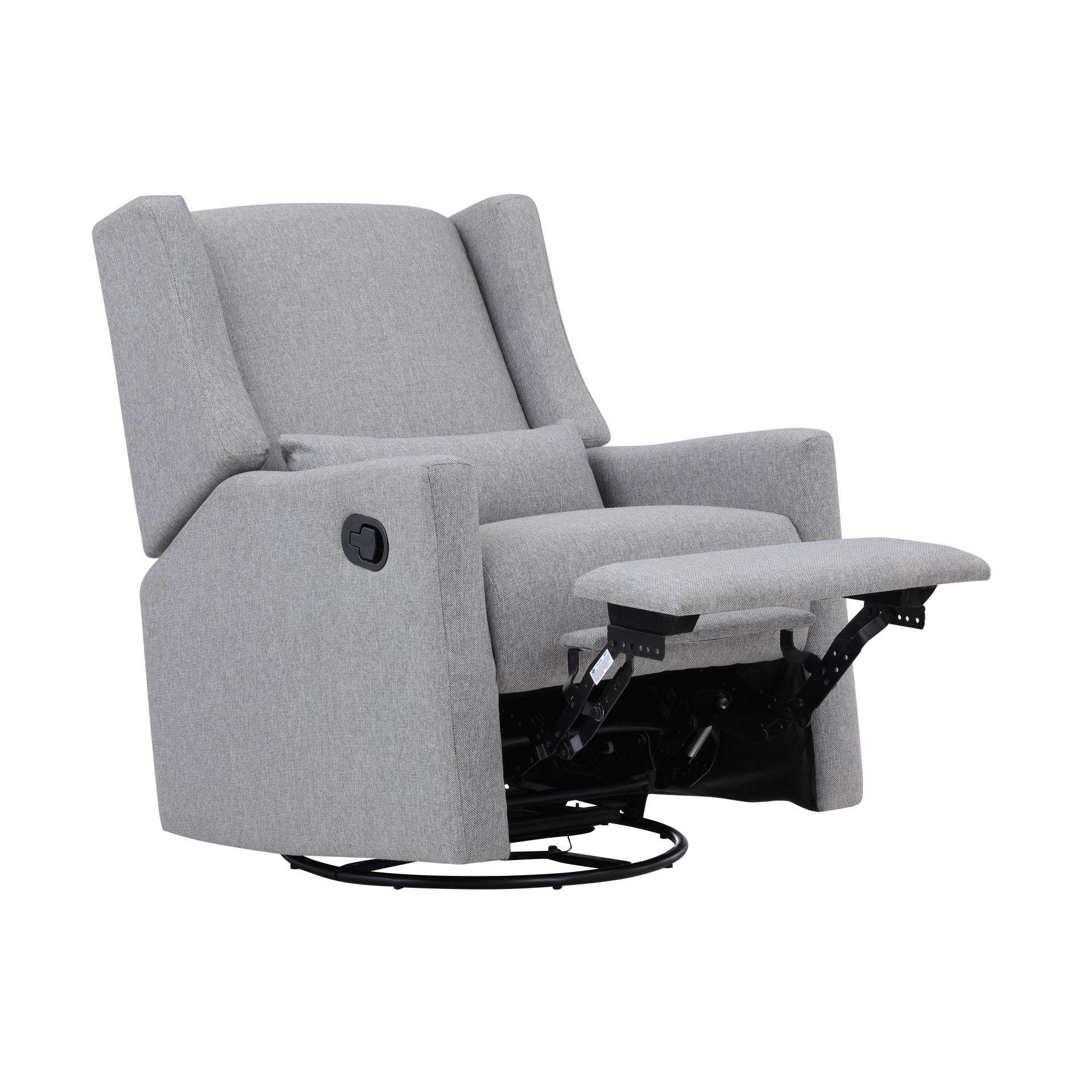 Pronto - Swivel Glider Recliner With Pillow - Rich Gray - Image 5