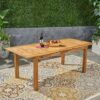 Outdoor Expandable Dining Table With Square Legs - Natural - Image 8