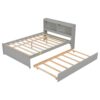 Full Bed With Trundle, Bookcase - Gray - Image 6