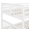 Full Over Full Bunk Bed With Ladder For Bedroom - White - Image 17