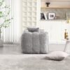 Soft Beanbag Chair With High Resilience Foam Core For Two People - Gray - Image 7