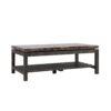 Coffee Table Occasional Faux Marble Slat Shelf Country Farmhouse Italian - Distressed Gray - Image 2