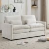 Cozy Upholstered Loveseat Sofa Oversized Comfy Comfy Cloud Sofa Double Cushion Loveseat Sofa Plush Cushion Sofa Couch For Living Room - Beige - Image 10
