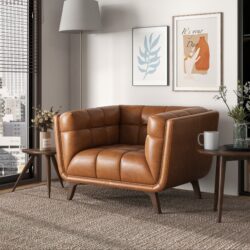 Addison - Lounge Chair Leather - Cognac