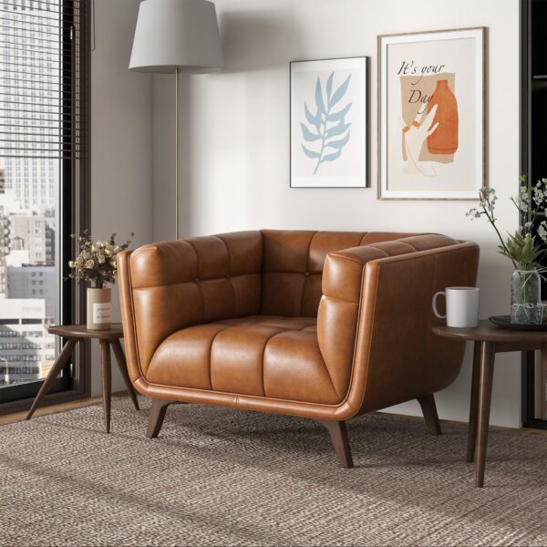 Addison - Lounge Chair Leather - Cognac