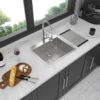 Stainless Steel 16 Gauge Kitchen Sink Drop In Single Bowl - Antique White - Image 2