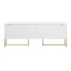 Modern TV Stand For TV Up To 70", TV Cabinet With 1 Drawer, 2 Cabinets And Metal Legs, Handles And Anti-Tip Device For Living Room - White - Image 17