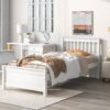 Twin Bed With Headboard And Footboard For Kids, Teens, Adults, With A Nightstand - White - Image 2
