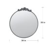 Classic Design Mirror With Round Shape And Baroque Inspired Frame For Bathroom, Entryway, Console Lean Against Wall - Black - Image 5