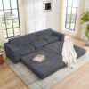 Minimalist L Shape Modular Sectional Sofa Bed - Gray - Image 8