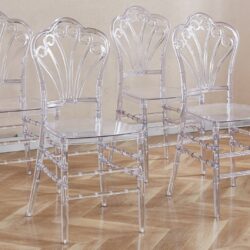 Welding Chair, Dining Chair / Plastic Seat (Set of 4) - Transparent