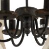 6 Light Wood Chandelier, Hanging Light Fixture With Adjustable Chain For Kitchen, Bulb Not Included - White - Image 9
