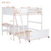 Full Over Full Bunk Bed With Desk - White - Image 13