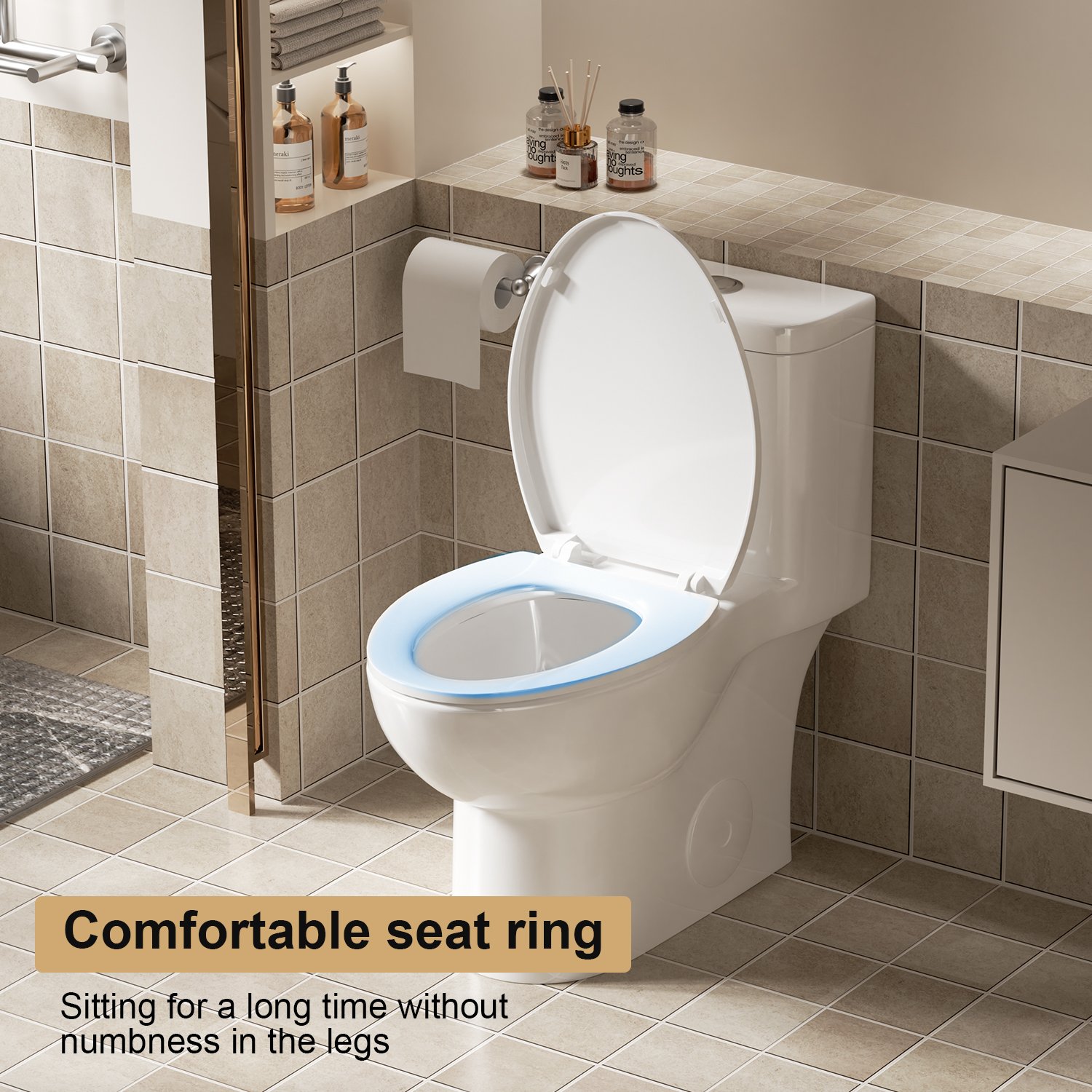 Gloss 1 Piece Toilet With Dual Flush And Rimless Bowl - Gloss White - Image 11