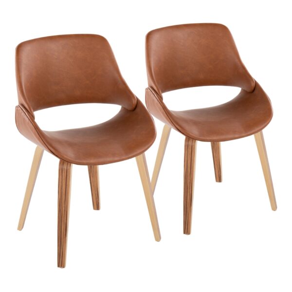 Fabrico - Mid-Century Modern Dining Chair (Set of 2) - Zebra / Camel