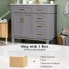 Bathroom Vanity With Sink, Soft Close Doors, And Storage Drawers - Gray - Image 9