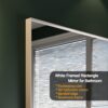 Rectangular Wall-Mounted Beveled Bathroom Mirror, Square Angle Metal Frame Wall Mounted Bathroom Mirrors For Wall (Horizontal & Vertical) - Glossy White - Image 7