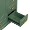 Traditional Bathroom Vanity With Resin Sink Combo Set, Bathroom Cabinet With Two Doors And Four Drawers - Green - Image 26