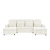Oversized U - Shaped Sofa Versatile Sectional Sofa Pull Out Sofa Bed With Double Storage Chaise Lounges And 2 USB Ports For Living Room - Beige - Image 10