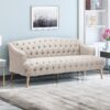 Comfy 3 Seat Sofa With Wooden Legs, For Living Room And Study - Beige - Image 2