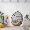 Teardrop Hanging Chair With 8Ft Chain - Khaki / Brown - Image 2