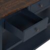 49'' Rectangular Solid 3 Drawer 2 Shelf Console Table - Blue - Image 14