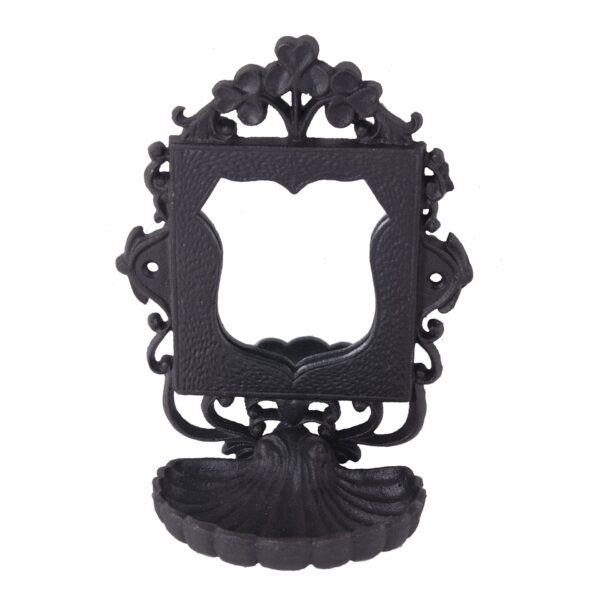 Cast Iron Soap Dishes With Mirror - Black