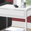 Accent Side Table, Storage Drawer, Glossy Modern - White - Image 5