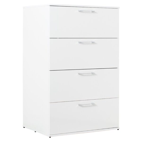 Bliss - Glossy 4 Drawer Jumbo Chest With Extra Storage - White
