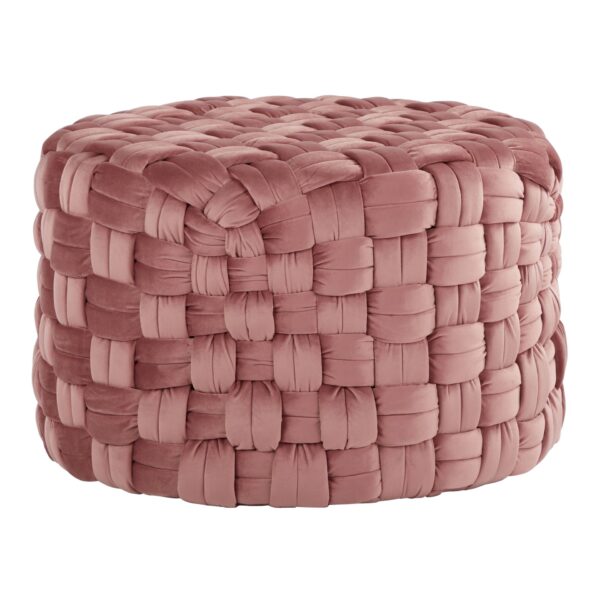Braided - Round Ottoman - Blush Pink